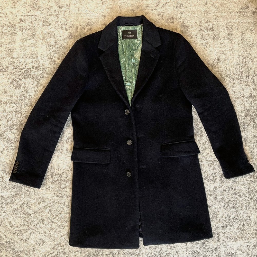 Scotch & Soda - Mens Classic wool-blend overcoat, size Medium